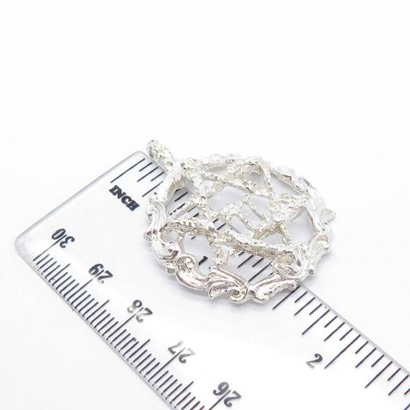 925 Sterling Silver Vintage Star of David & Chai Judaica Pendant - Picture 3 of 5